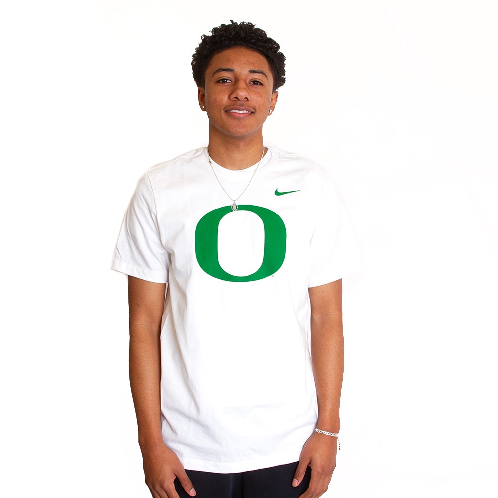 Classic Oregon O, Nike, White, Crew Neck, Cotton, Men, Unisex, 155gsm, Jersey-style fabric, T-Shirt, 839788